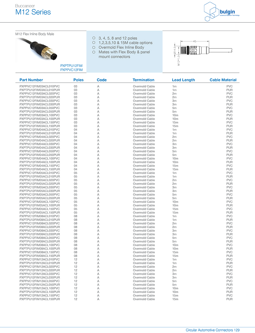 M12 A型公頭裝配式塑膠連接器型號(hào) M12 A型公頭裝配式塑膠連接器型號(hào)
