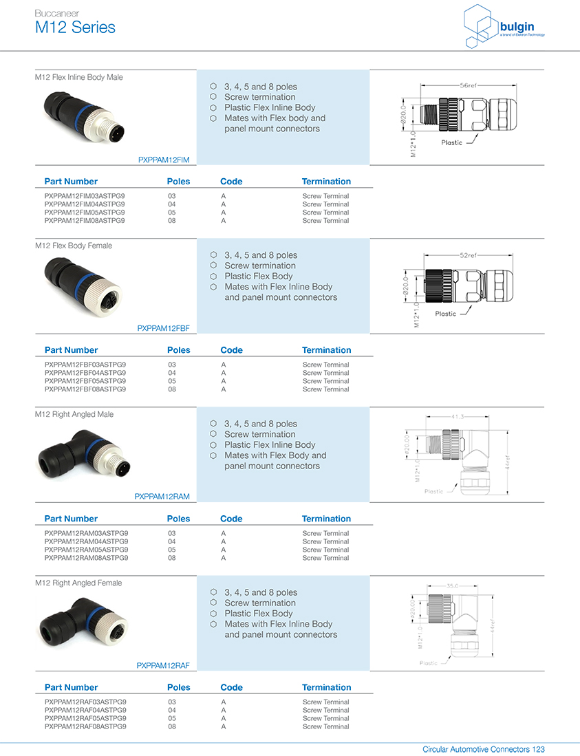M12 直角連接器選型 M12 直角連接器選型