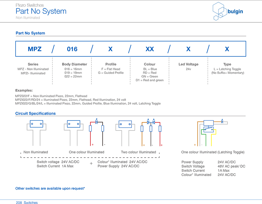 MPZI022-L不銹鋼Piezo開關(guān)功能