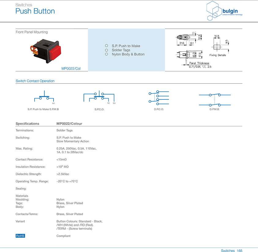 MP0016系列后面板安裝按鈕開關(guān)技術(shù)參數(shù) MP0016系列后面板安裝按鈕開關(guān)技術(shù)參數(shù)