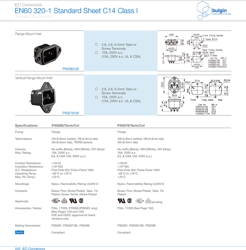 垂直法蘭安裝插座PX0579選型