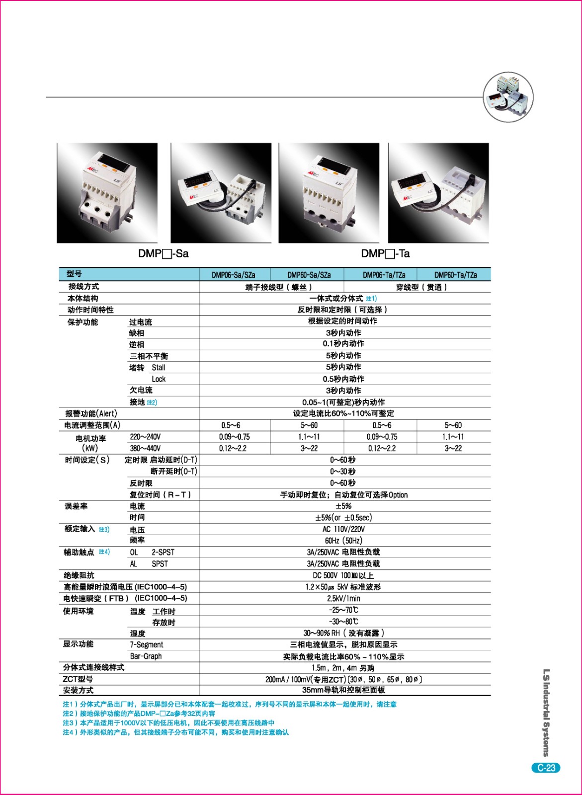 DMP系列數字馬達保護器規格 DMP系列數字馬達保護器規格